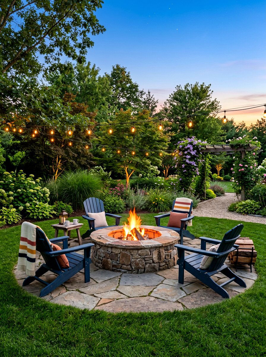 Fire Pit Area - 30 stargazing backyard ideas