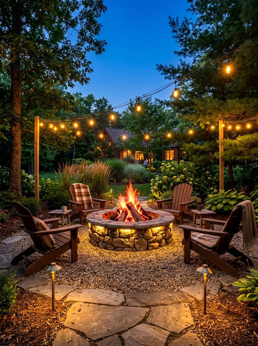 Fire Pit Area Lighting - 30 moody outdoor lighting ideas