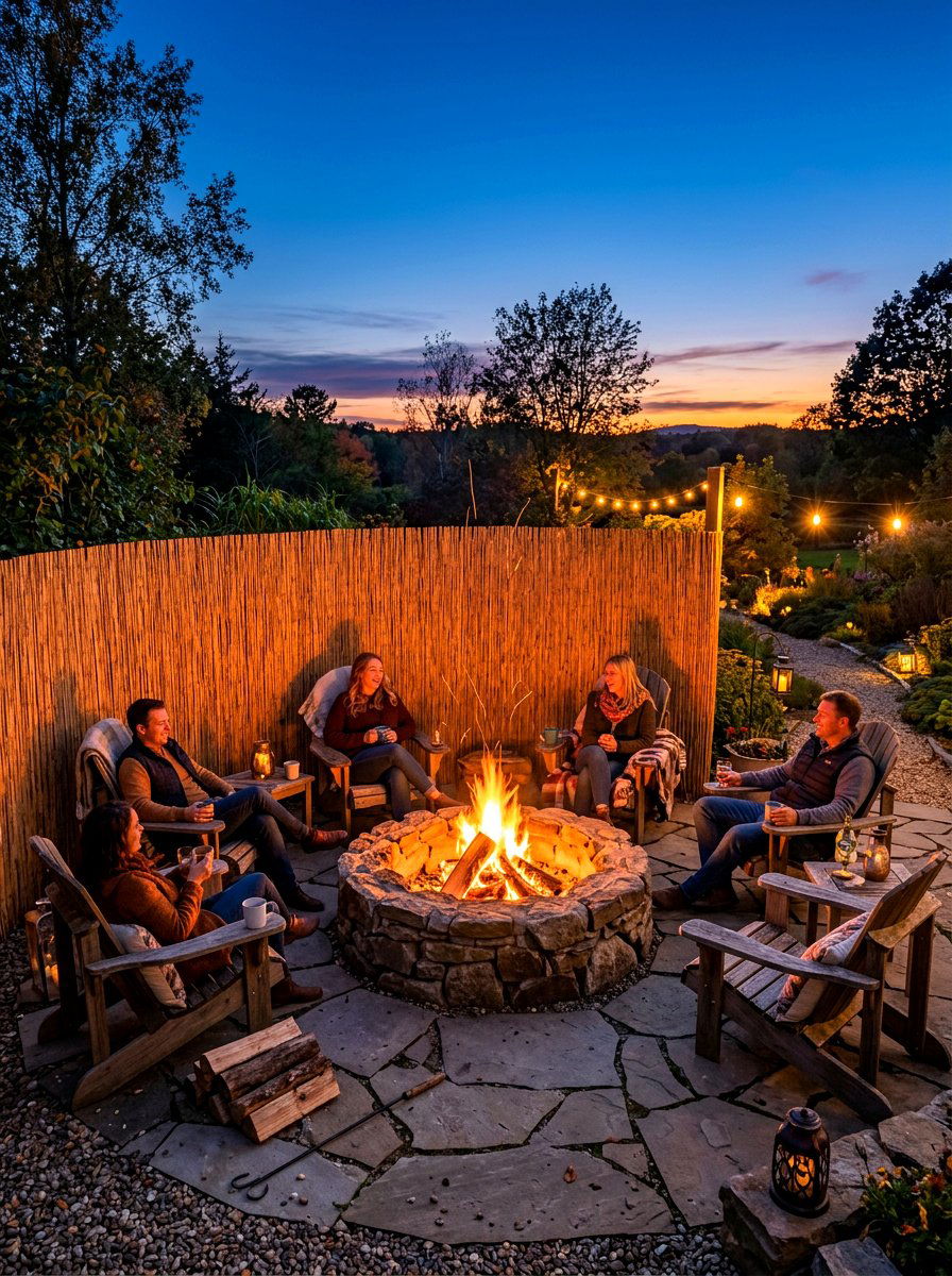 Fire Pit Area Screen - 30 reed fence ideas