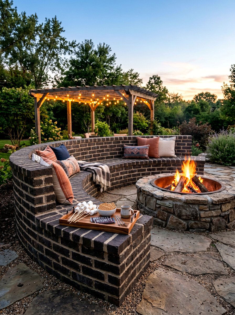 Fire Pit Bench - 30 outdoor bench ideas