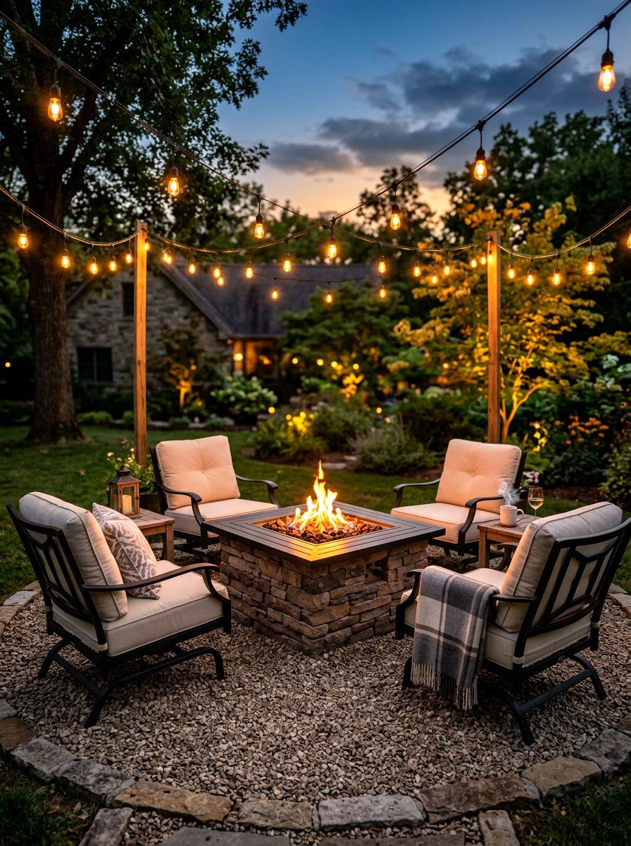 Fire Pit Conversation Set - 30 backyard furniture ideas