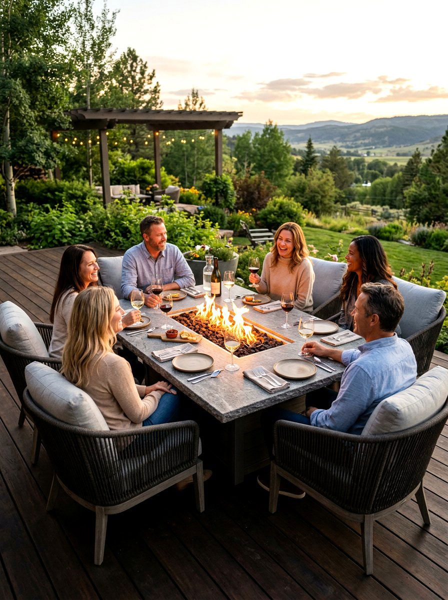 Fire Pit Deck Dining Table - 30 deck dining zone ideas