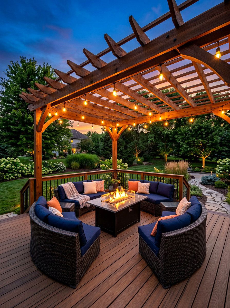 Fire Pit Deck Pergola - 30 deck pergola ideas