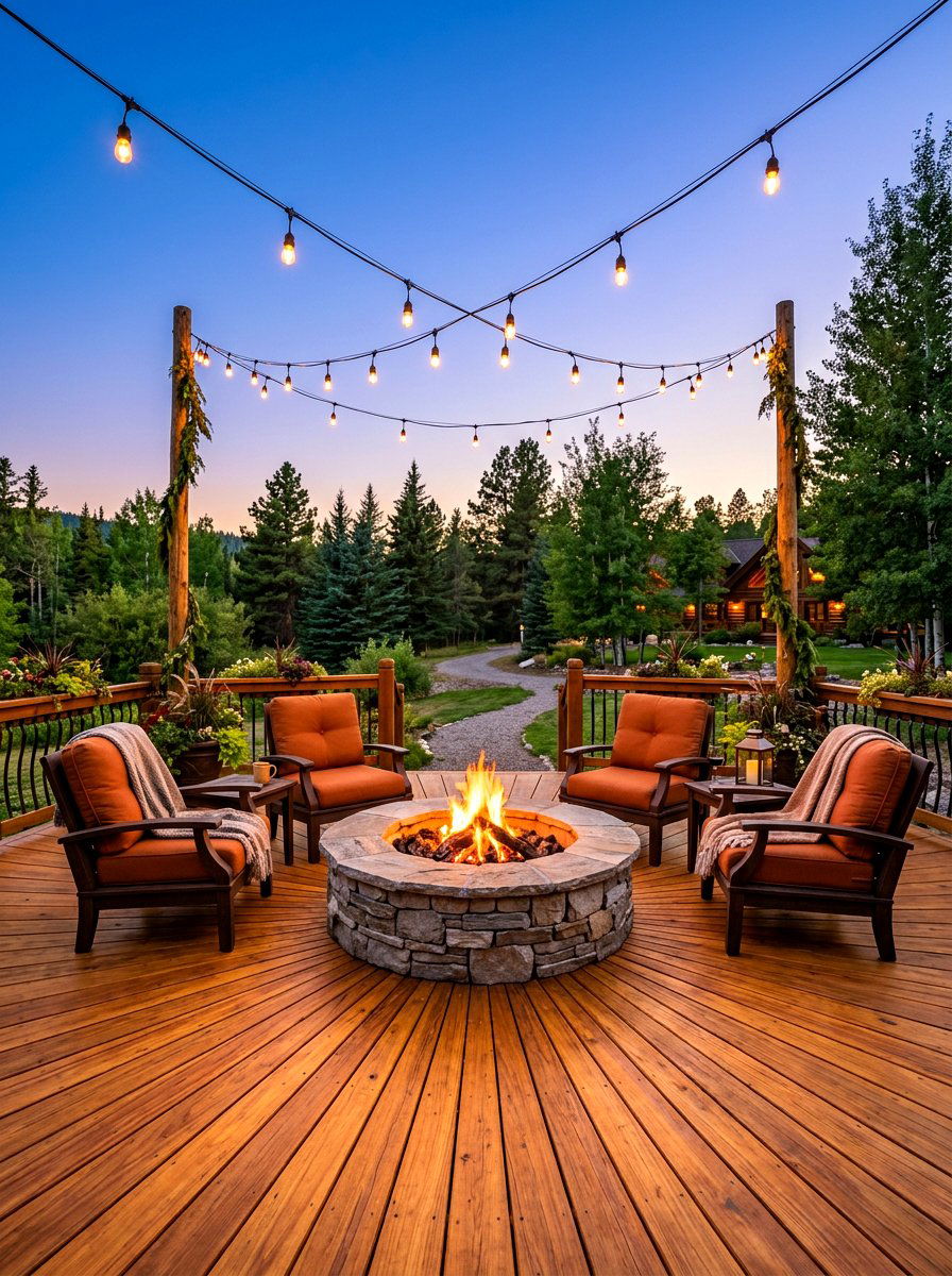 Fire Pit Deck - 30 backyard deck ideas