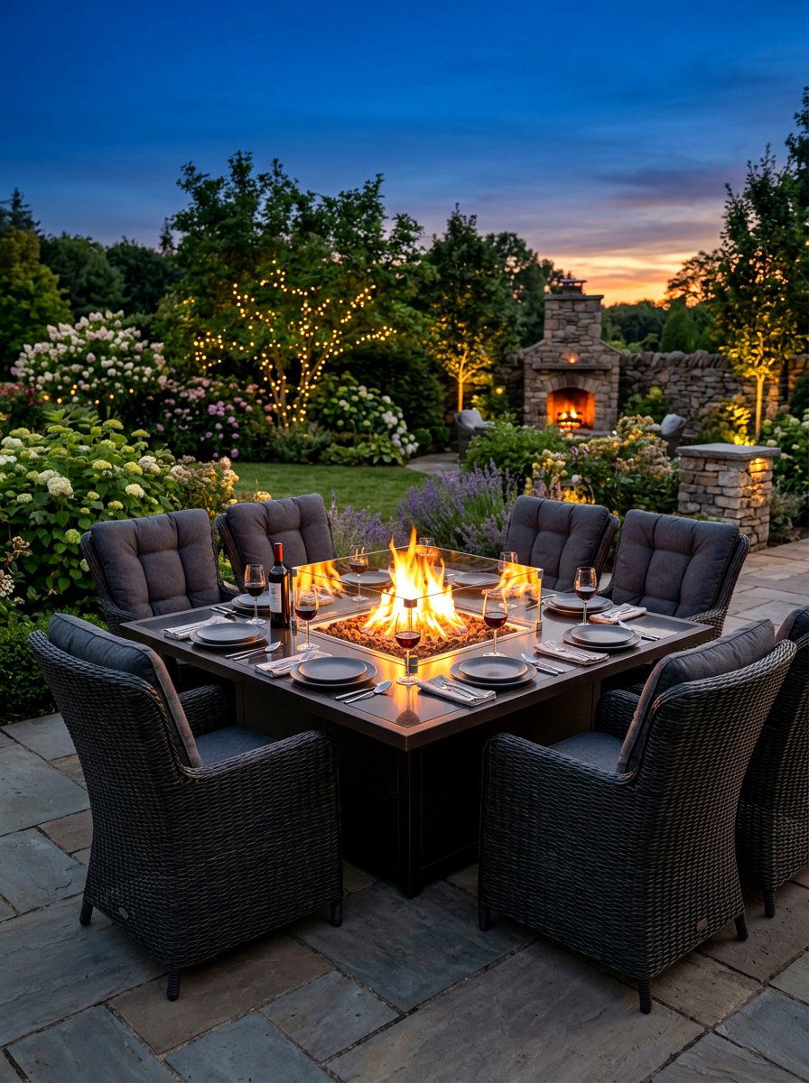 Fire Pit Dining Table - 30 modern outdoor furniture ideas