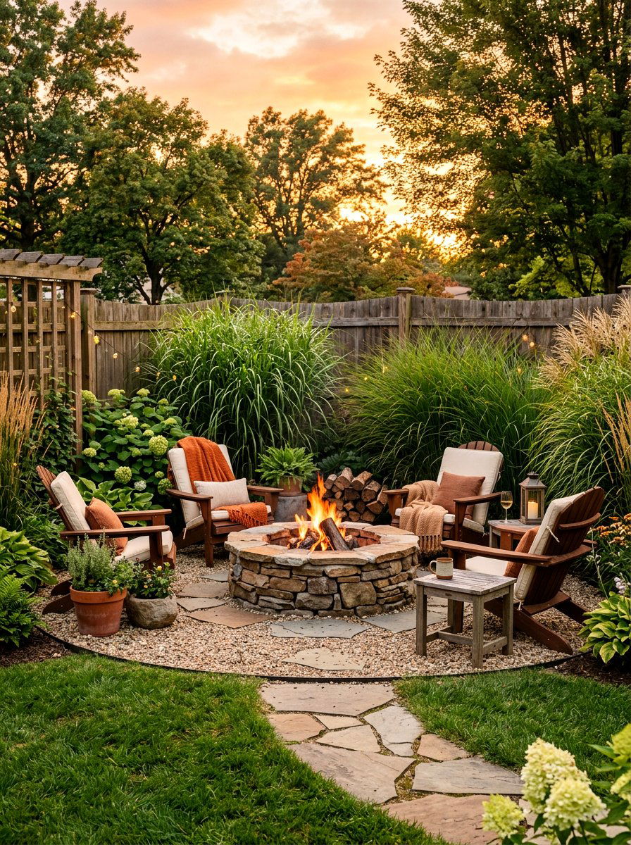 Fire Pit Garden - 30 pocket garden ideas
