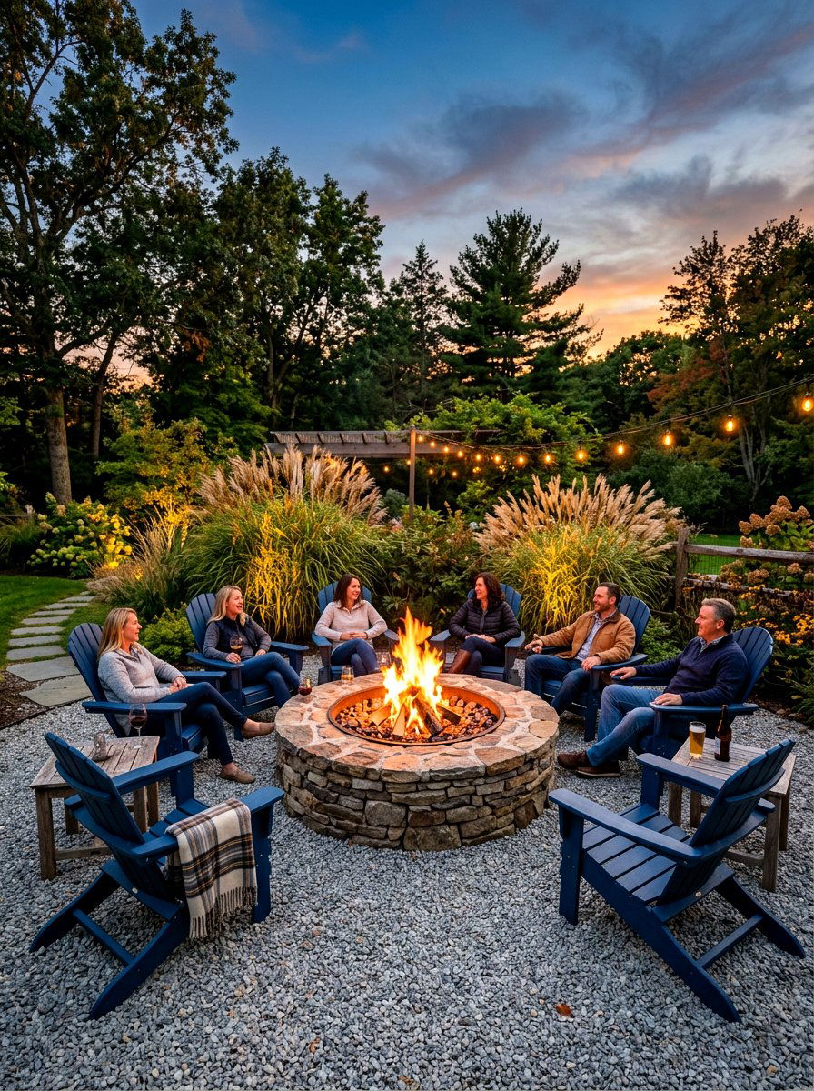 Fire Pit Gathering Space - 30 patio garden ideas