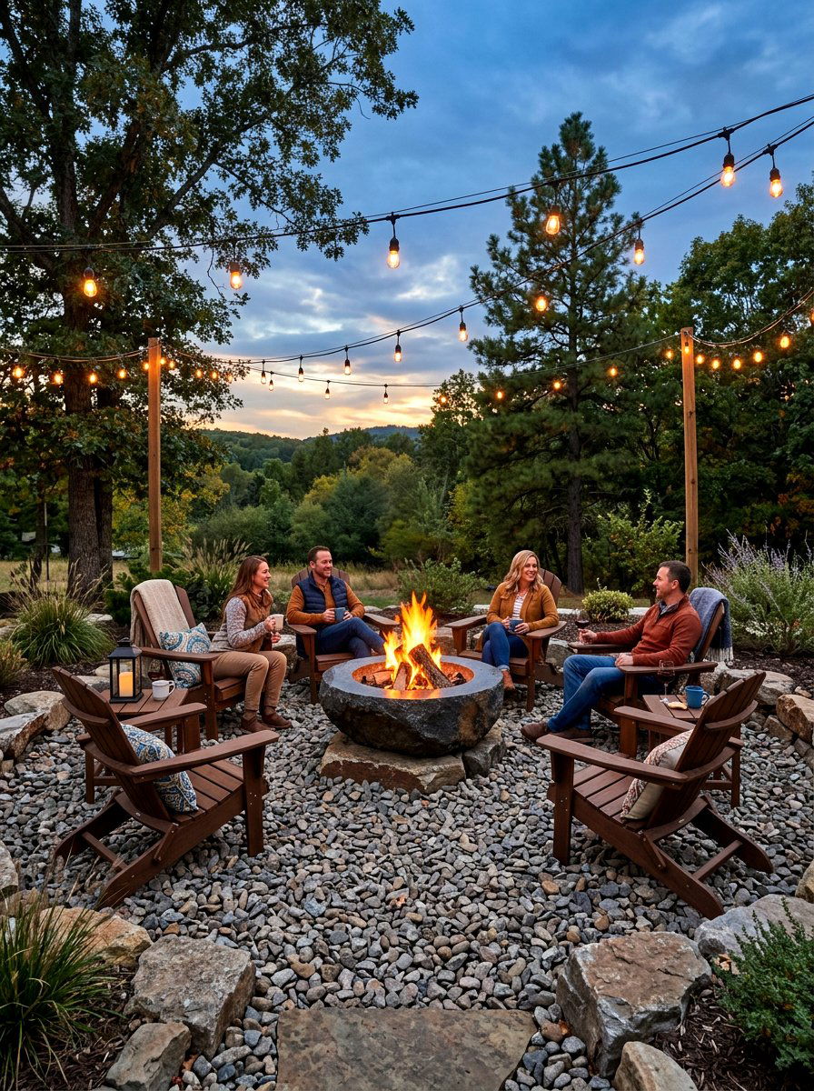Fire Pit Gravel Area - 30 gravel courtyard ideas
