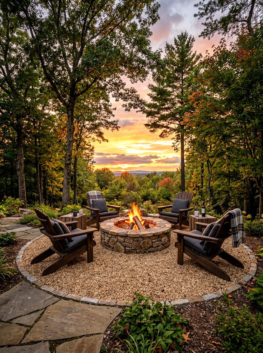 Fire Pit Gravel Area - 30 gravel backyard ideas