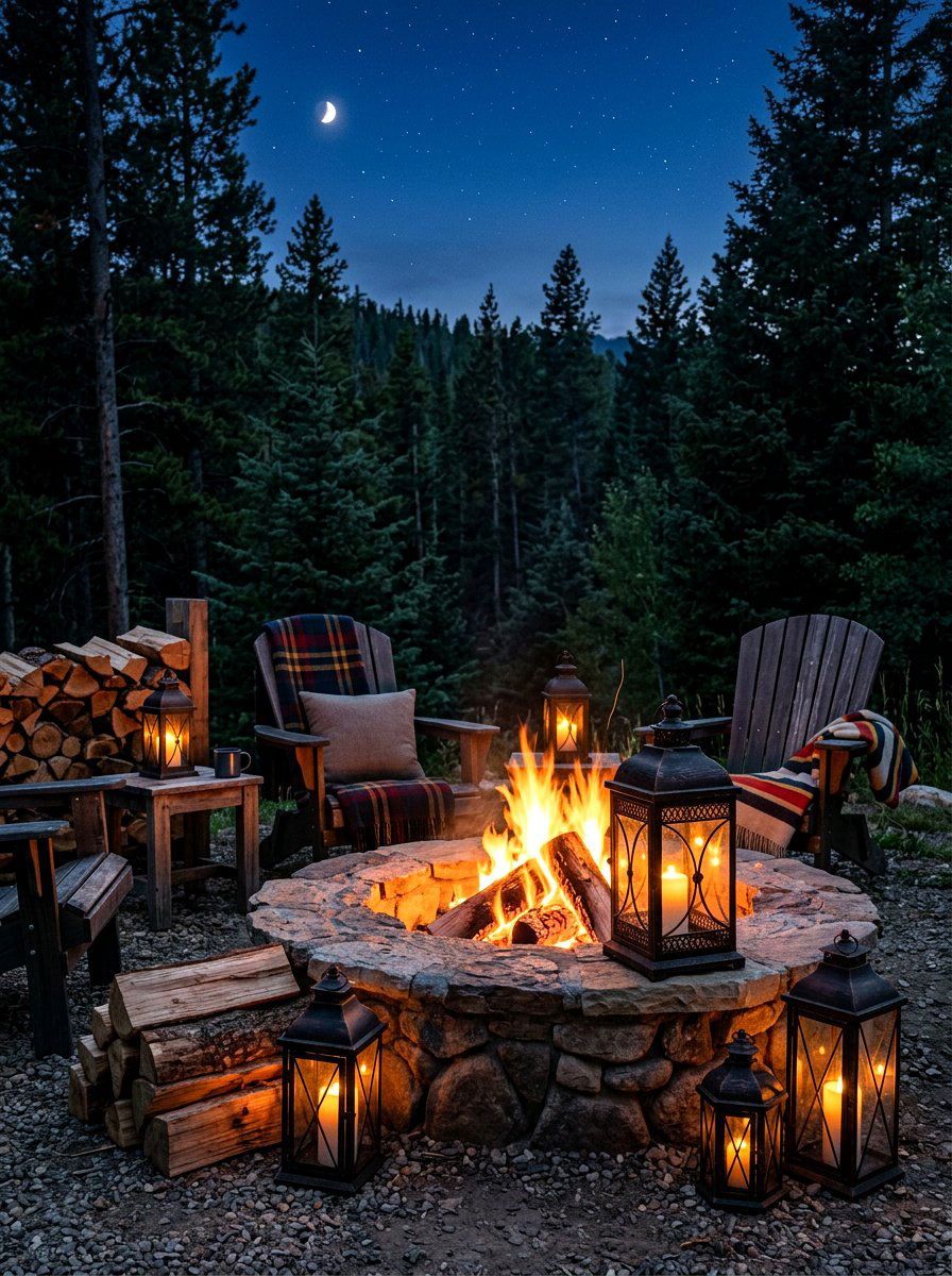 Fire Pit Lantern Decor - 30 outdoor candle lantern ideas