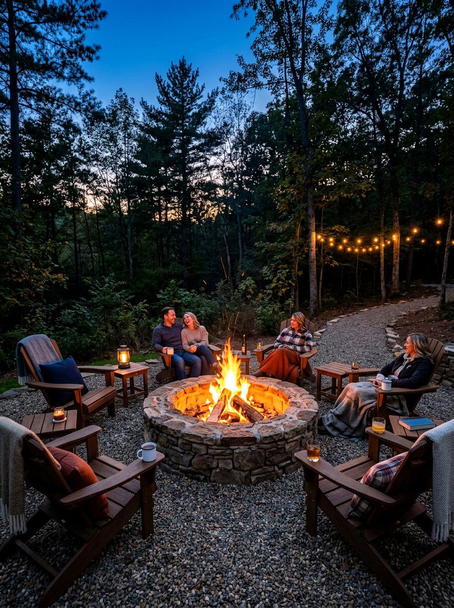 Fire Pit Lounge - 30 summer dinner party patio ideas