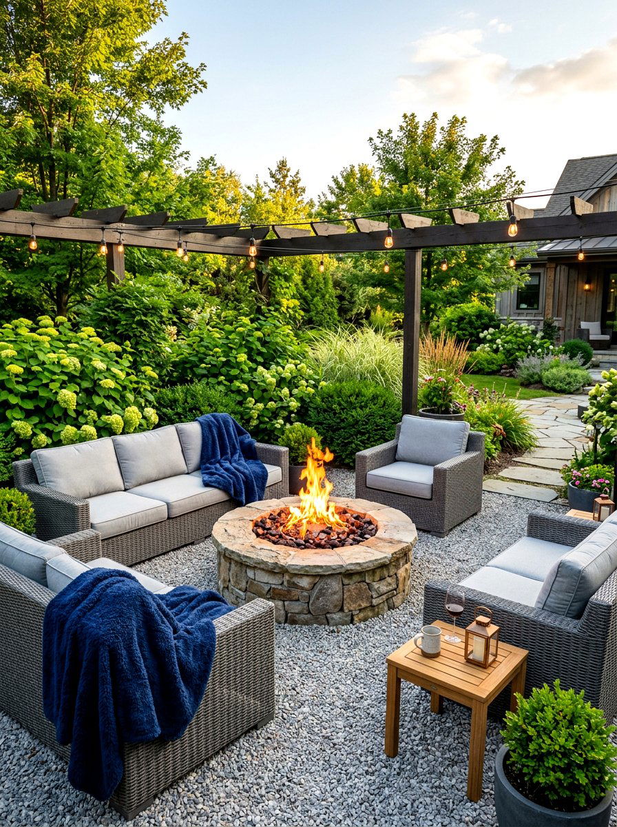 Fire Pit Lounge - 30 sunset hosting patio ideas