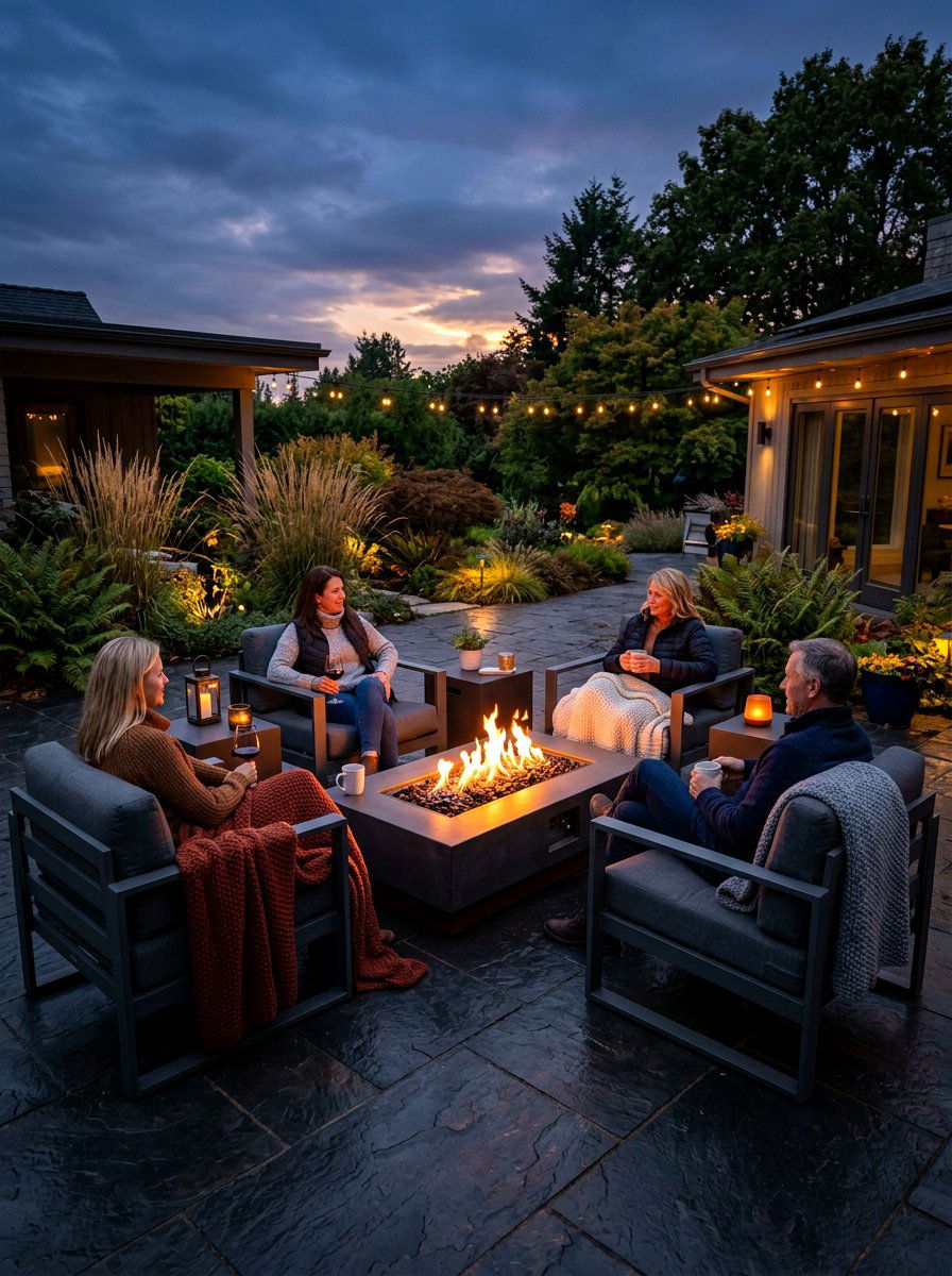 Fire Pit Lounge - 30 terrace seating ideas