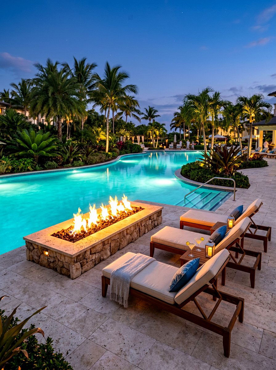 Fire Pit Near Swimming Pool - 30 fire pit landscaping ideas