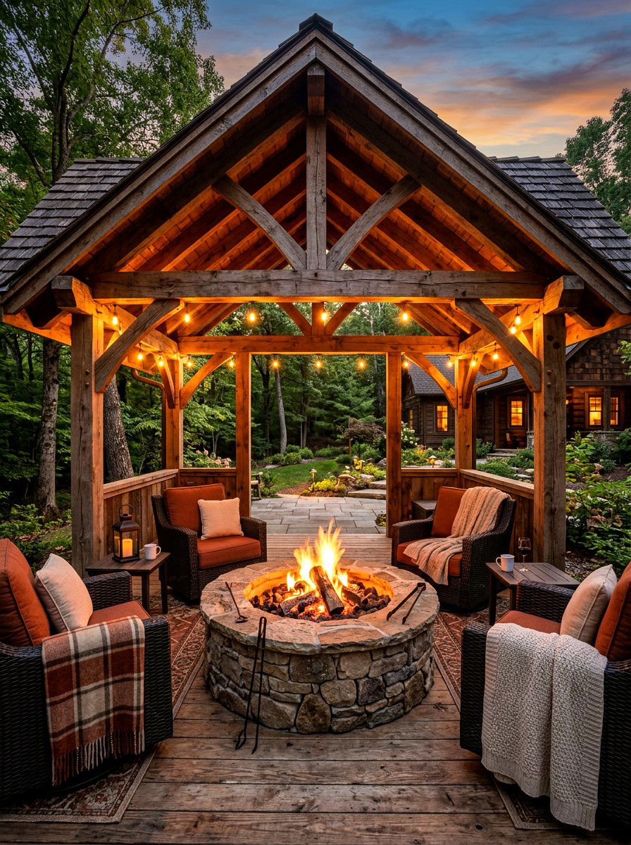 Fire Pit Pavilion - 30 outdoor retreat pavilion ideas