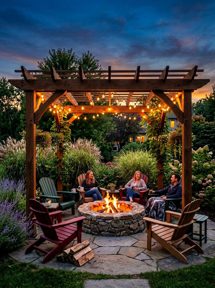 Fire Pit Pergola - 30 garden pergola ideas