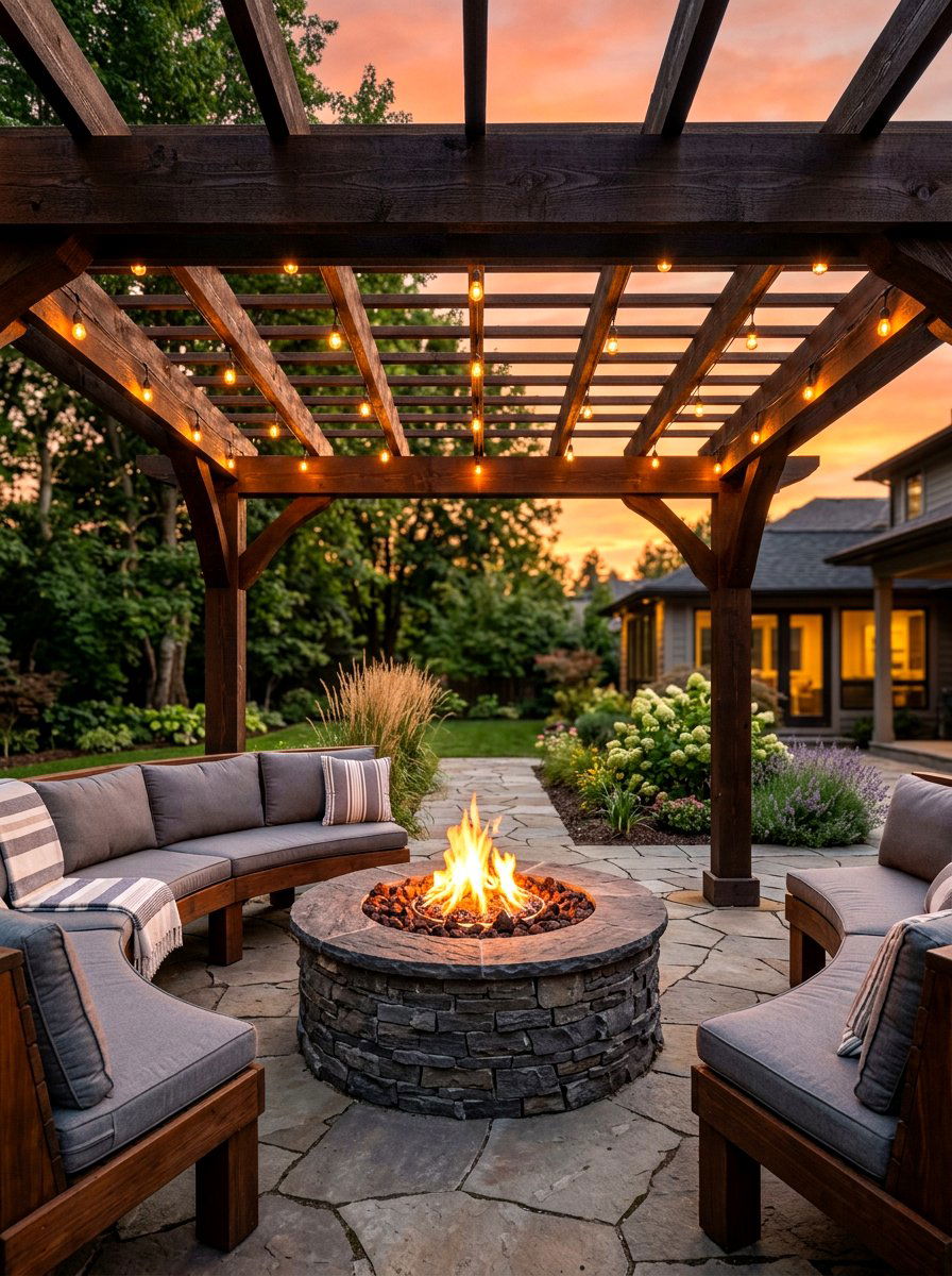Fire Pit Pergola - 30 outdoor pergola ideas