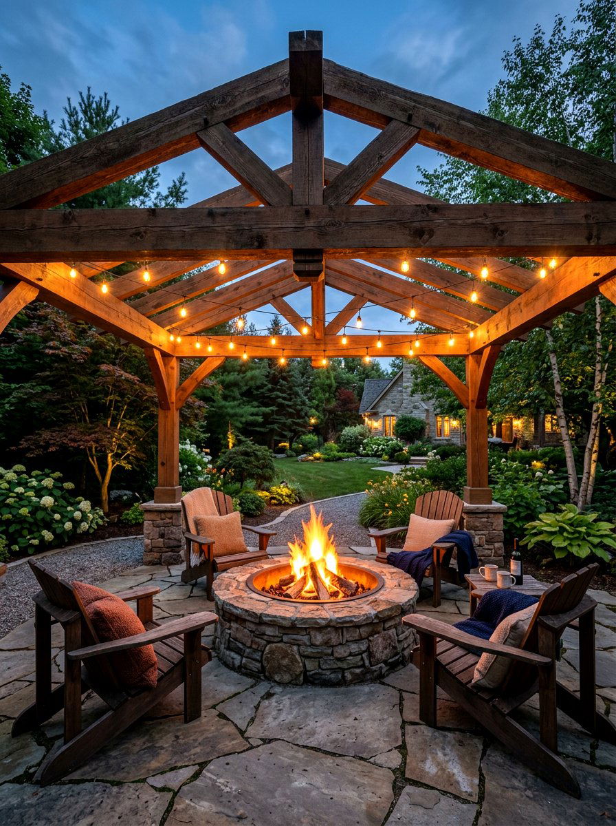 Fire Pit Pergola - 30 budget pergola ideas