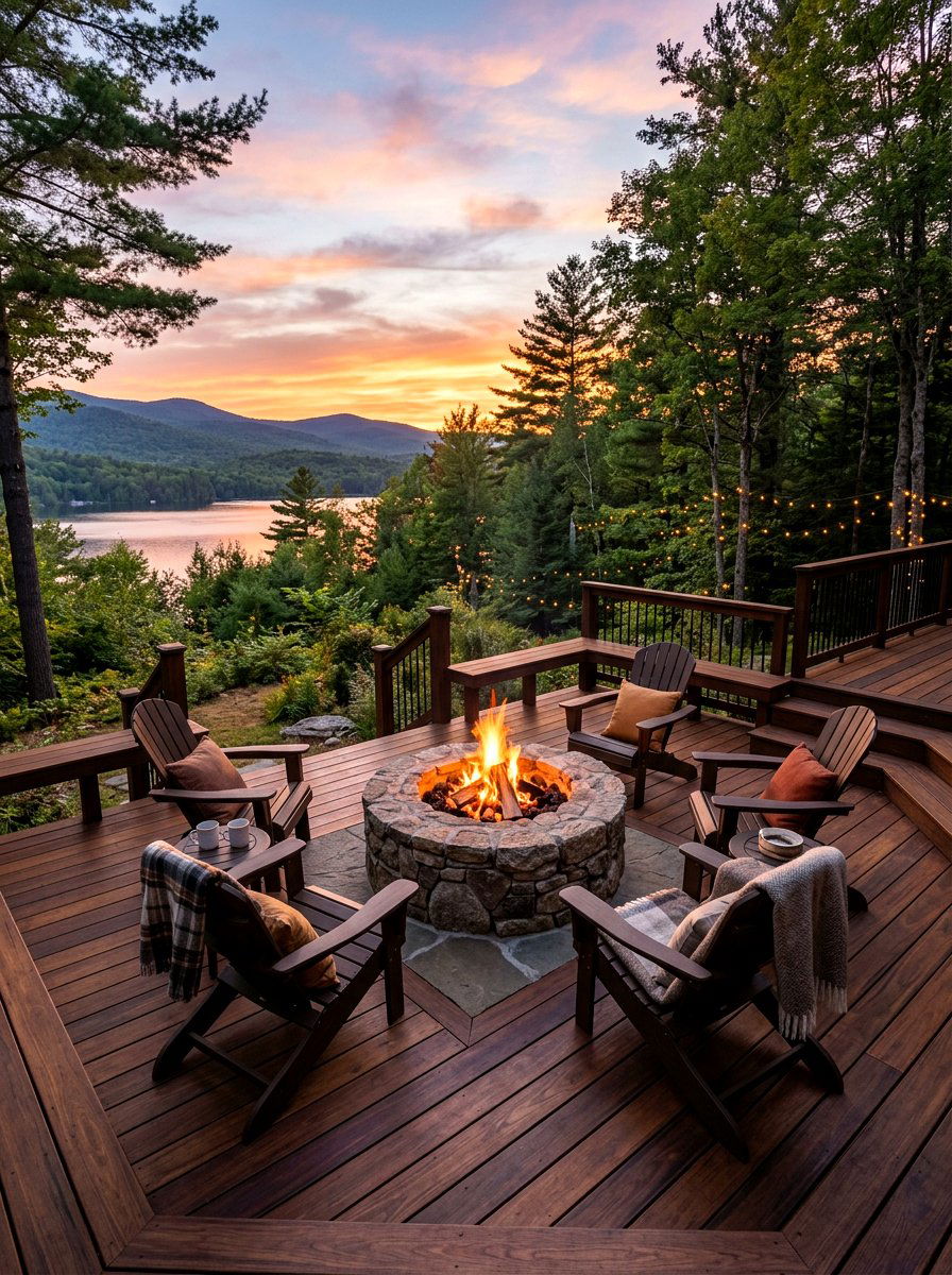 Fire Pit Platform Deck - 30 detached deck ideas