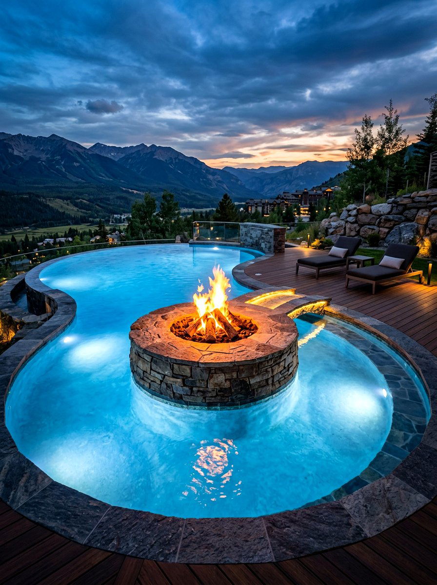 Fire Pit Pool - 30 small backyard pool ideas