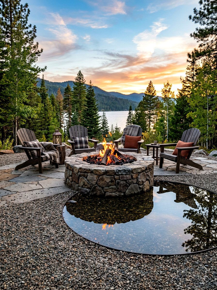 Fire Pit Reflection - 30 outdoor meditation corner ideas