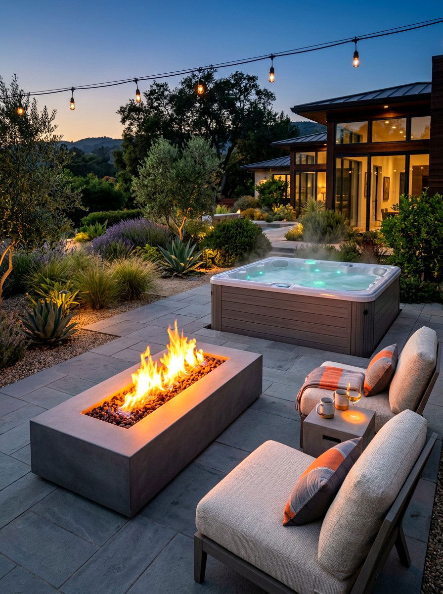 Fire Pit Relaxation Area - 30 spa patio retreat ideas