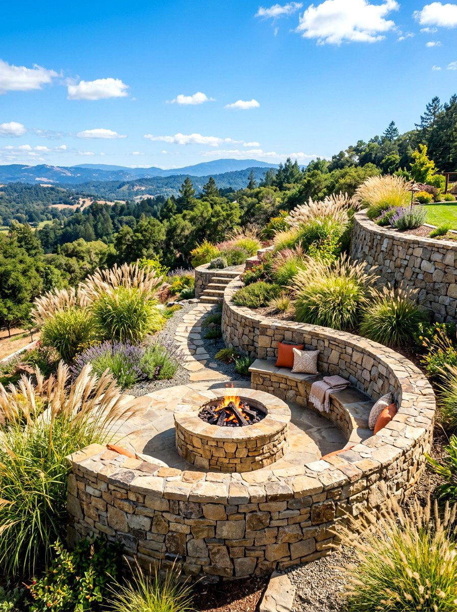 Fire Pit Retaining Wall - 30 fire pit landscaping ideas