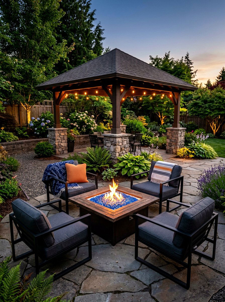 Fire Pit Seating Area - 30 gazebo seating ideas
