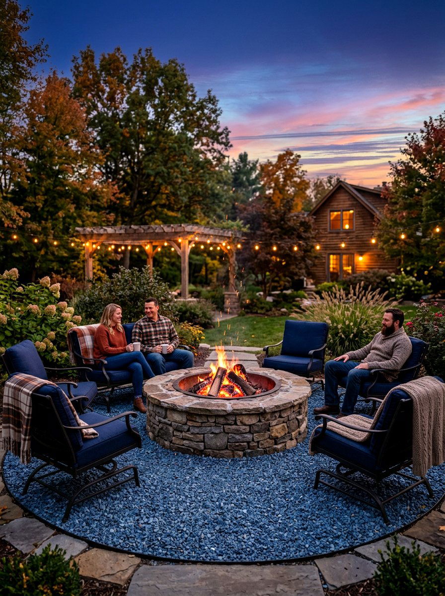 Fire Pit Seating Area - 30 low maintenance backyard landscaping ideas