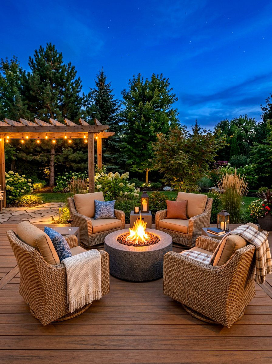 Fire Pit Seating Group - 30 deck seating ideas