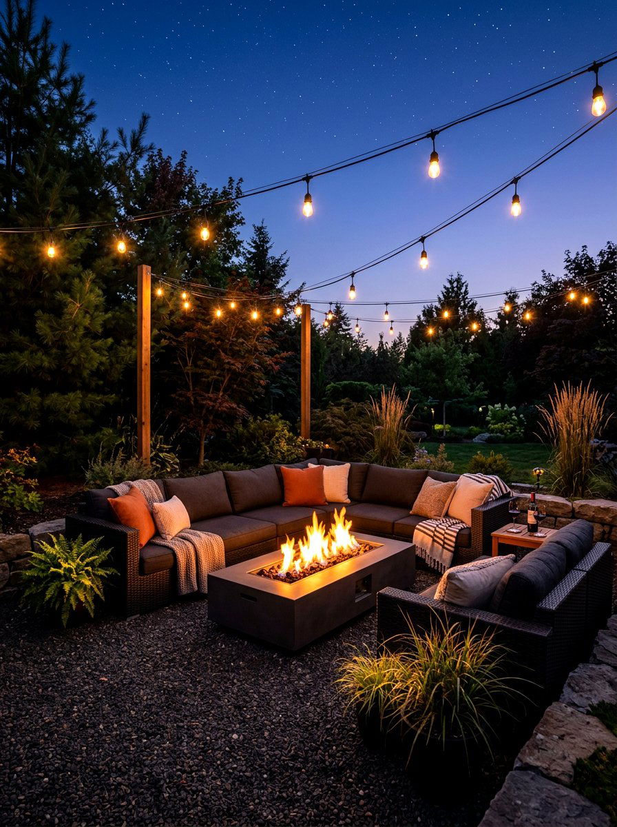 Fire Pit Sectional Arrangement - 30 outdoor sectional layout ideas