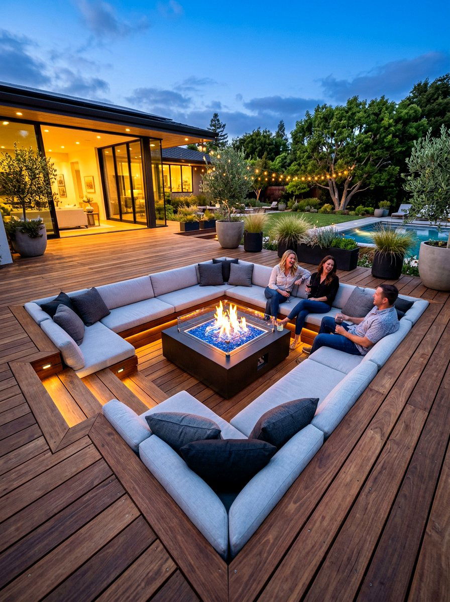 Fire Pit Sunken Daybed - 30 luxury sun lounger ideas