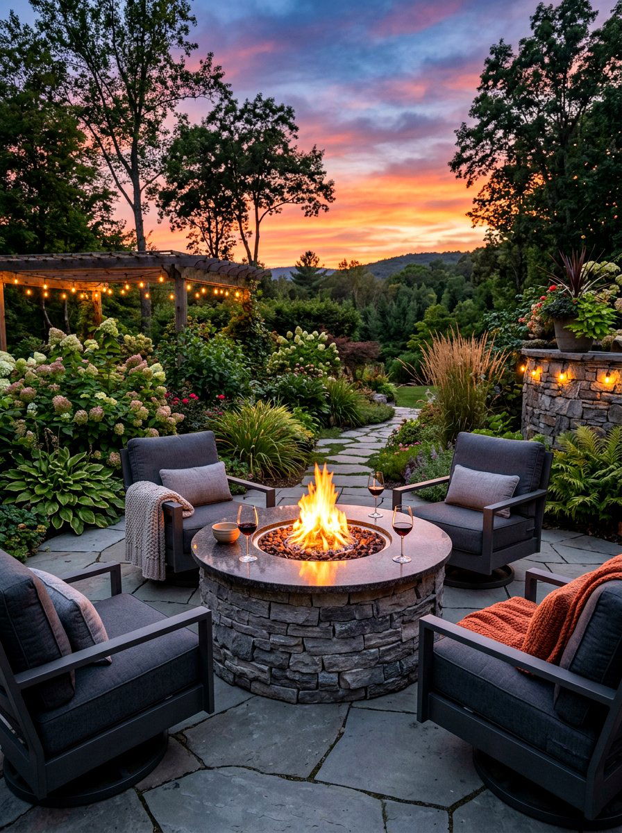 Fire Pit Table - 30 garden furniture ideas