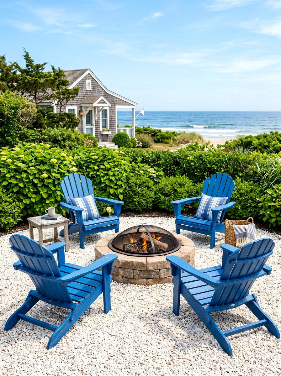 Fire Pit With Adirondack Chairs - 30 fire pit landscaping ideas
