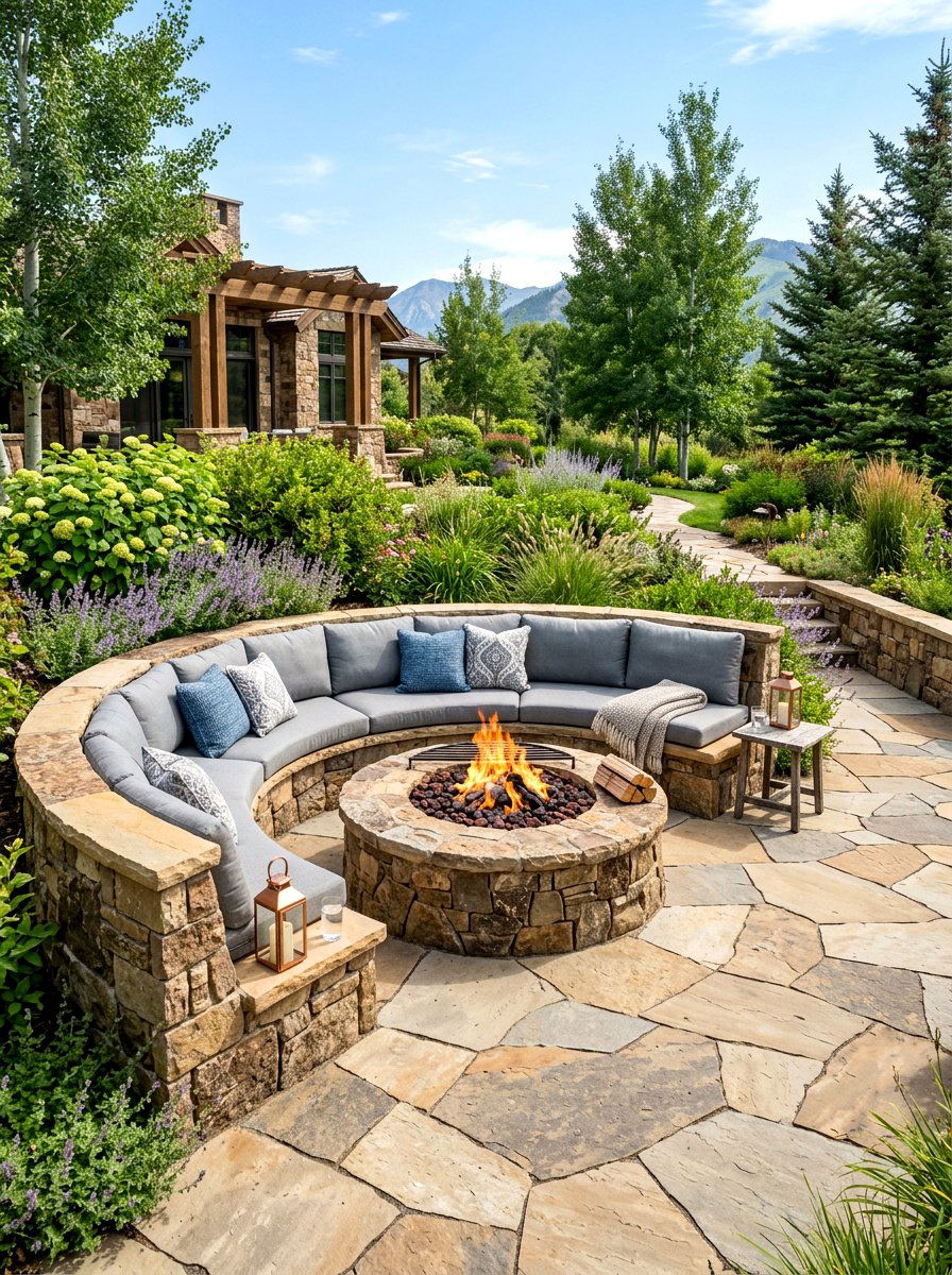 Fire Pit With Bench Seating - 30 backyard fire pit ideas