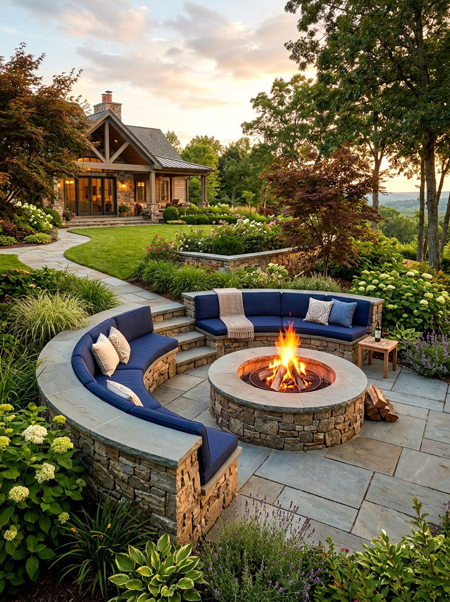 Fire Pit With Seating - 30 gas fire pit ideas