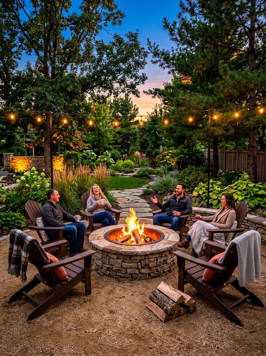 Fire Pit Zone - 30 low water backyard ideas