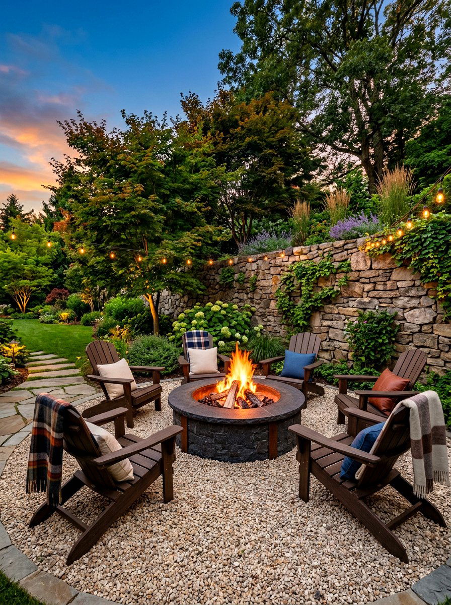 Fire Pit - 30 drought friendly backyard ideas