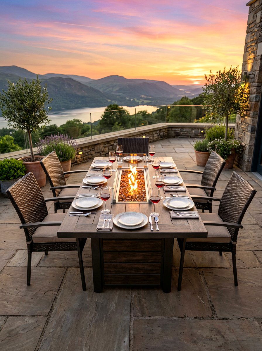 Fire Table Dining Table Combo - 30 fire table patio ideas