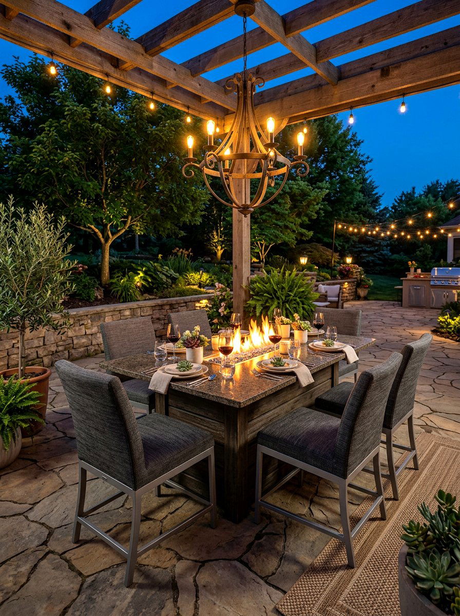 Fire Table Outdoor Dining Area - 30 fire table patio ideas