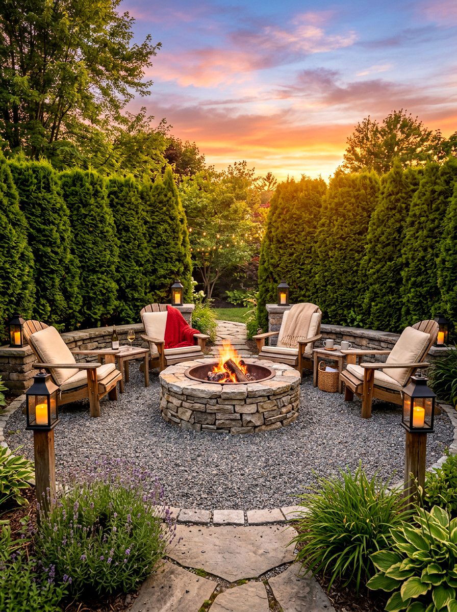 Fire pit garden retreat - 30 weekend garden retreat ideas