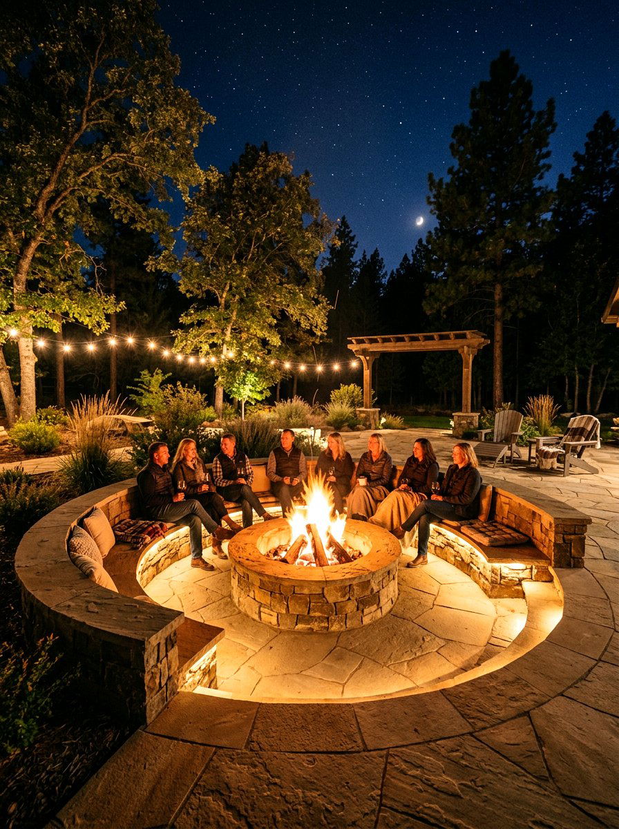 Fire pit glow - 30 garden lighting ideas