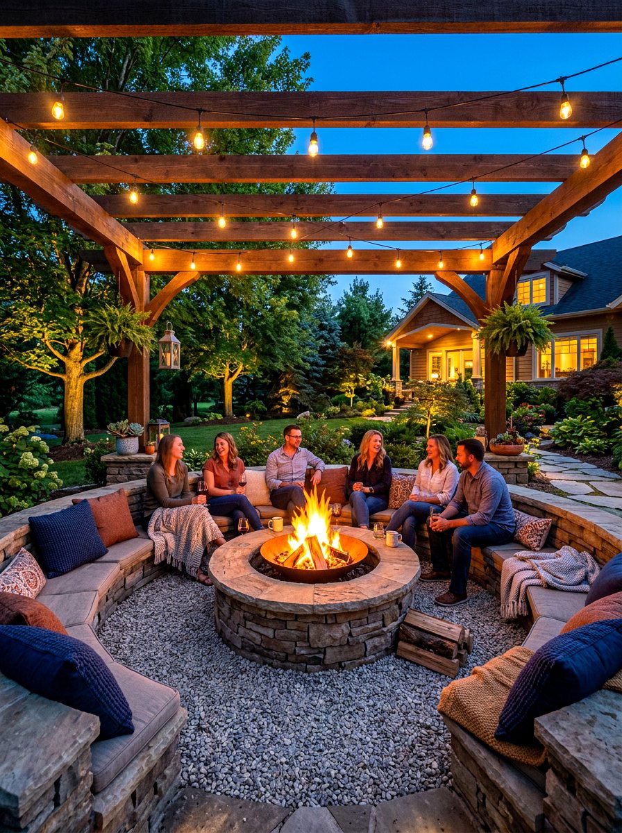 Fire pit pergola - 30 modern pergola ideas