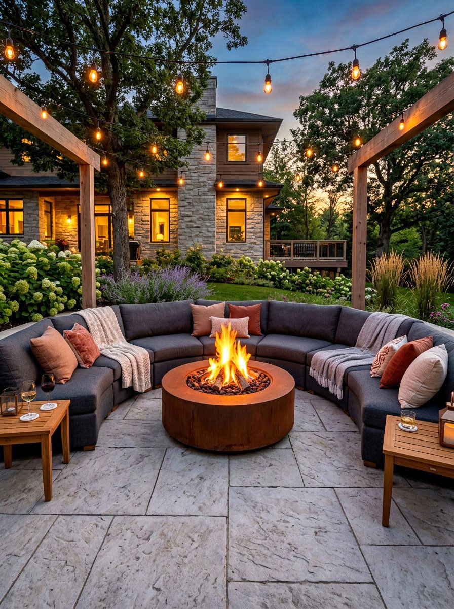 Fire pit sectional seating area - 30 outdoor modular sofa ideas