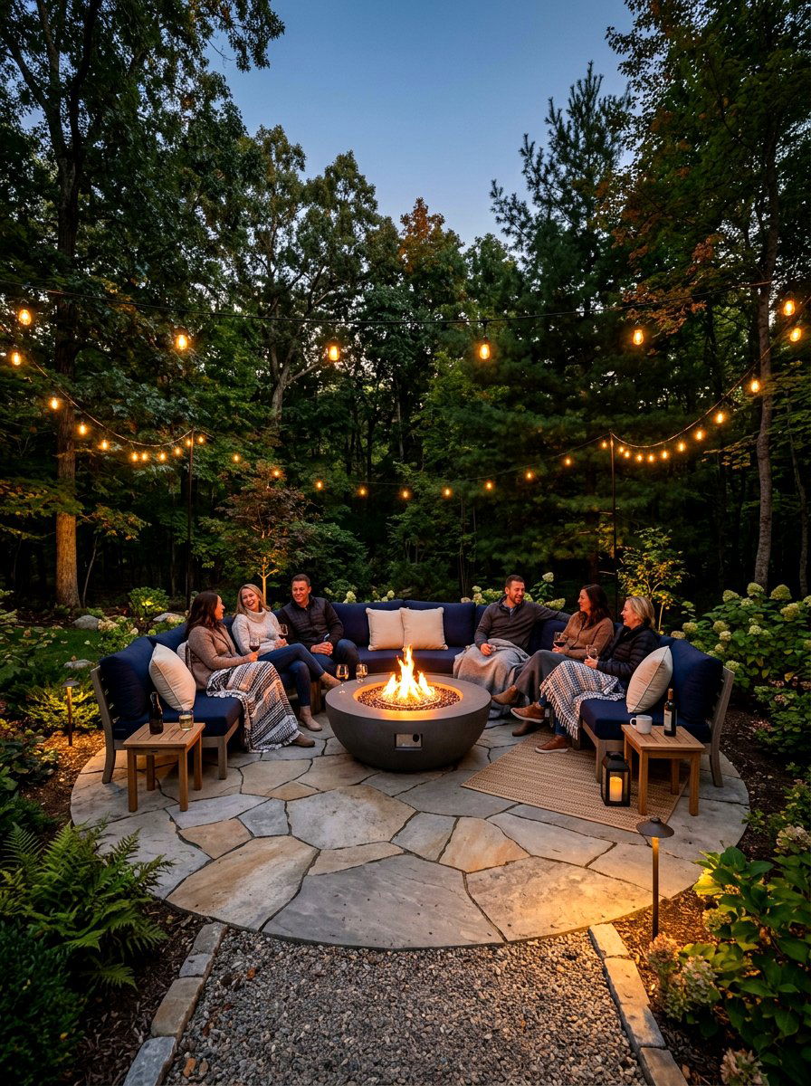 Fire pit sectional seating - 30 modern patio sectional ideas