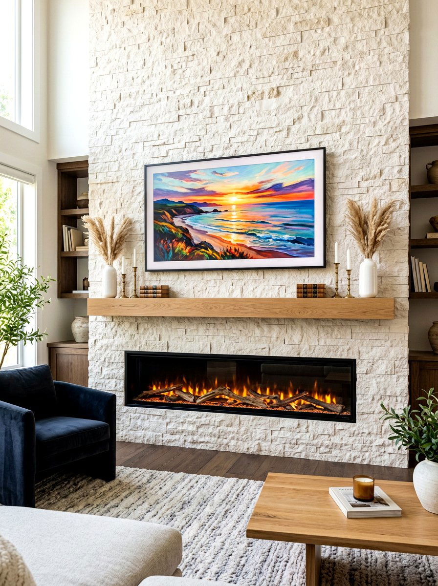 Fireplace And TV Combo - 30 tv wall ideas