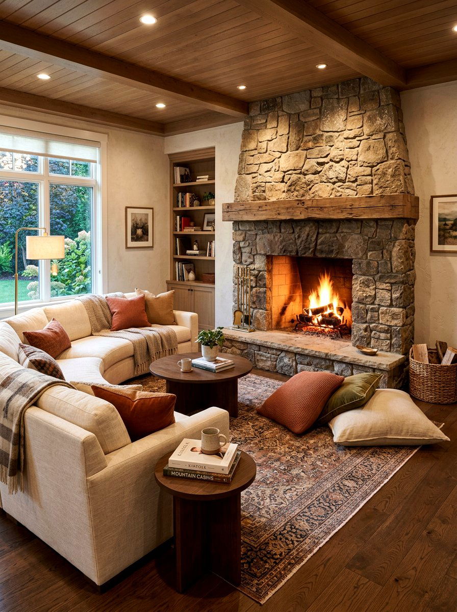 Fireplace Curved Sofa - 30 curved sofa living room ideas