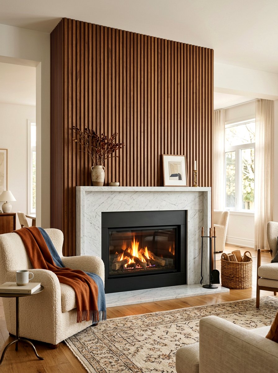 Fireplace Fluted Wall Surround - 30 fluted wood wall ideas