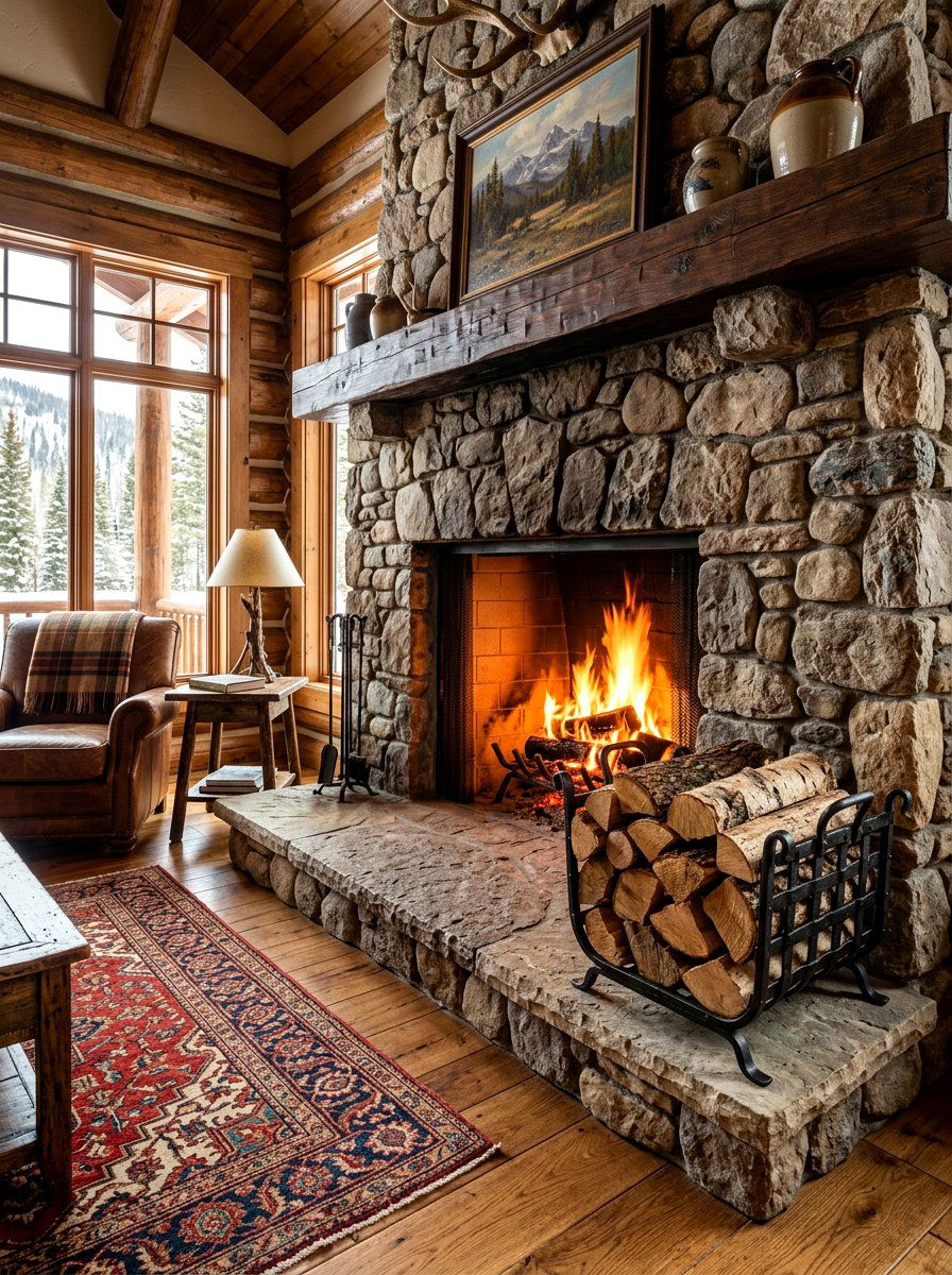 Fireplace Log Basket - 30 basket storage ideas