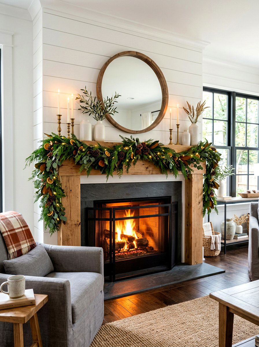 Fireplace Mantel Garland - 30 garland styling ideas